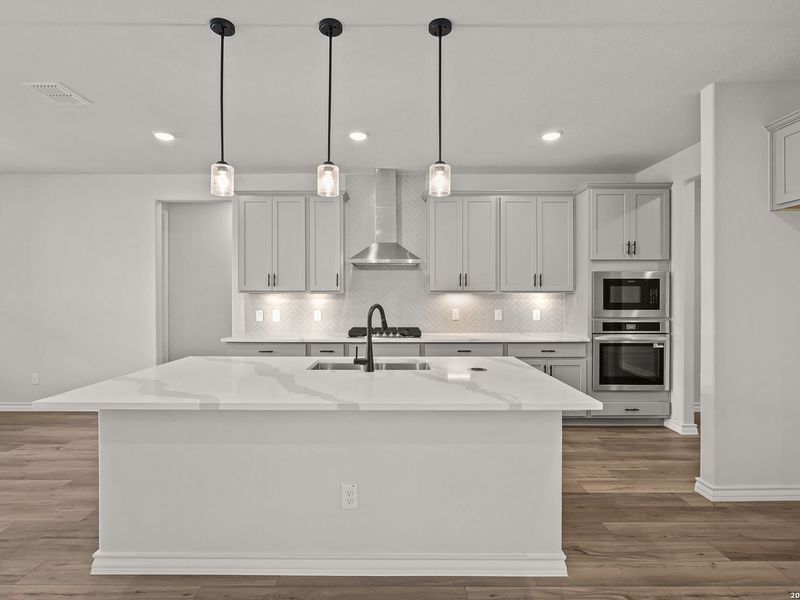 Furnished interior view inside a new home in Potranco Oaks, Castroville (Image 8).