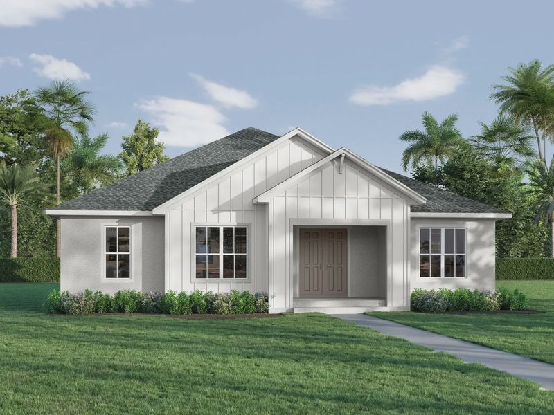Representative exterior photo of a completed home built from the Crescent by Cardel Homes in Seaflower, Bradenton, FL (Image 1). Representative exterior photo of a completed home built from the Crescent by Cardel Homes in Seaflower, Bradenton, FL (Image 1).
