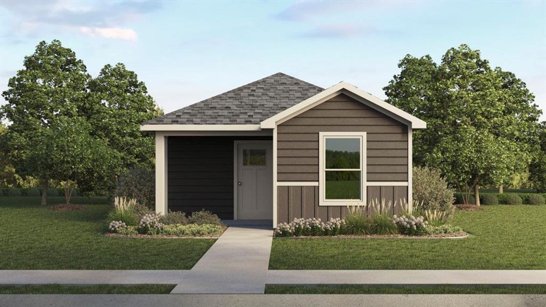 Front exterior of a new home in Cartwright Mays, Crandall, TX, highlighting curb appeal (Image 1).