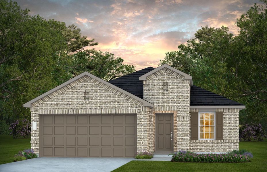 Representative exterior photo of a completed home built from the Hewitt by Centex in Pinara Pines, Conroe, TX (Image 16). Representative exterior photo of a completed home built from the Hewitt by Centex in Pinara Pines, Conroe, TX (Image 16).