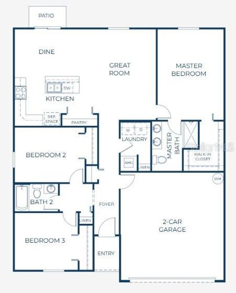 2D floor plan layout of this home in Poinciana, Poinciana, FL (Image 3).