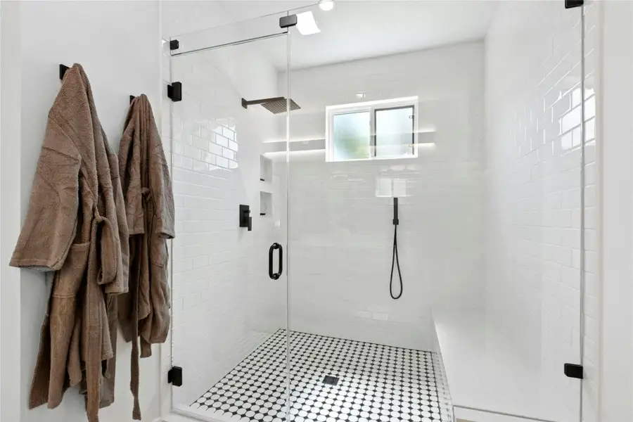 Bathroom with a shower stall