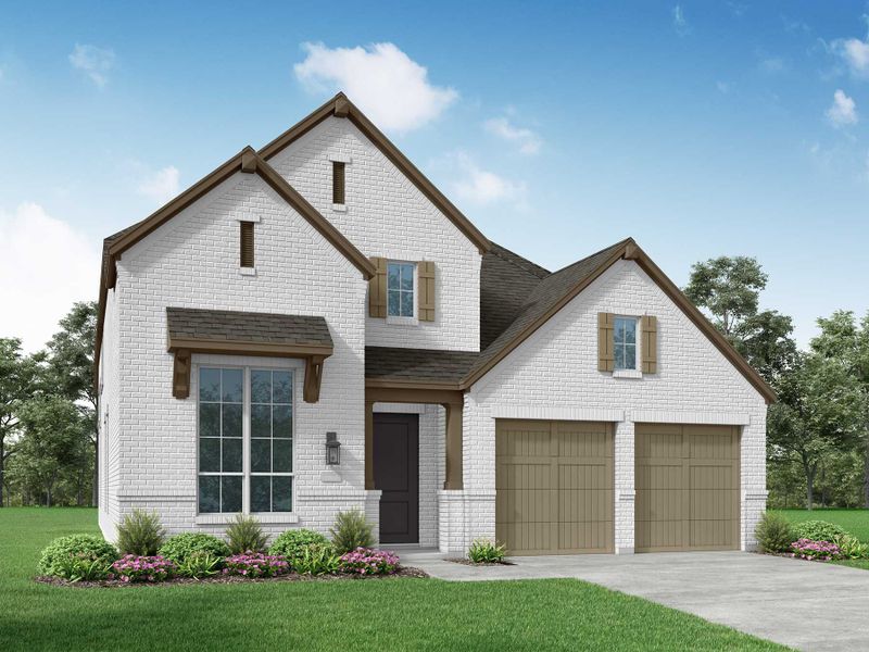 Representative exterior photo of a completed home built from the 513 by Highland Homes in Star Trail, Prosper, TX (Image 23). Representative exterior photo of a completed home built from the 513 by Highland Homes in Star Trail, Prosper, TX (Image 23).
