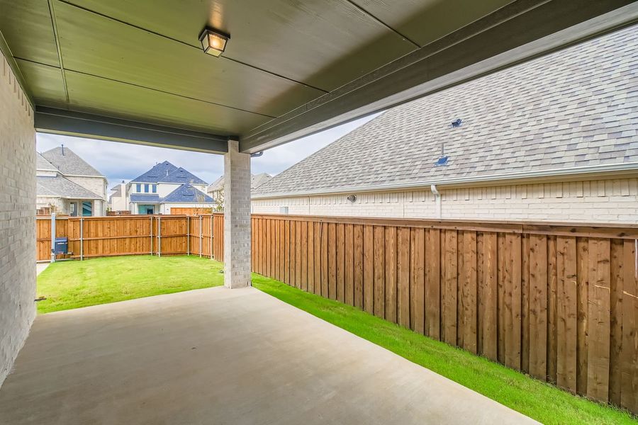 Exterior details and patio area of a home in The Tribute - Westbury 41s, The Colony (Image 4). Exterior details and patio area of a home in The Tribute - Westbury 41s, The Colony (Image 4).