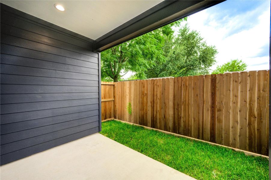 Large full size patio with room for a dog run.