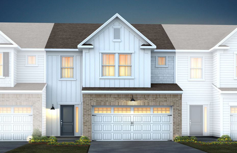 Front exterior of a new home in Exchange at 401, Raleigh, NC, highlighting curb appeal (Image 20).