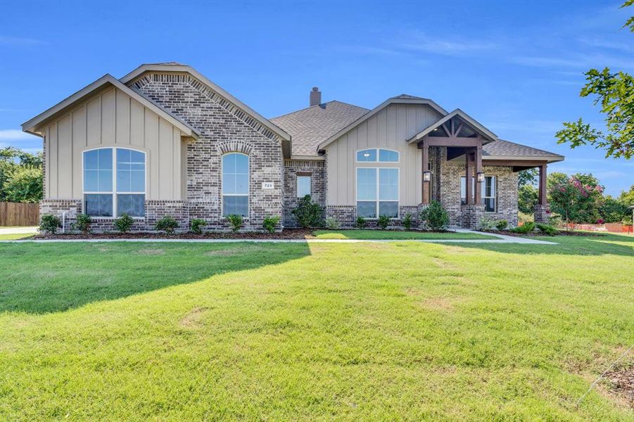 Front exterior of a new home in , Red Oak, TX, highlighting curb appeal (Image 18). Front exterior of a new home in , Red Oak, TX, highlighting curb appeal (Image 18).