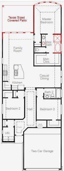 2D floor plan layout of this home in Two Step Farm, Montgomery, TX (Image 3).