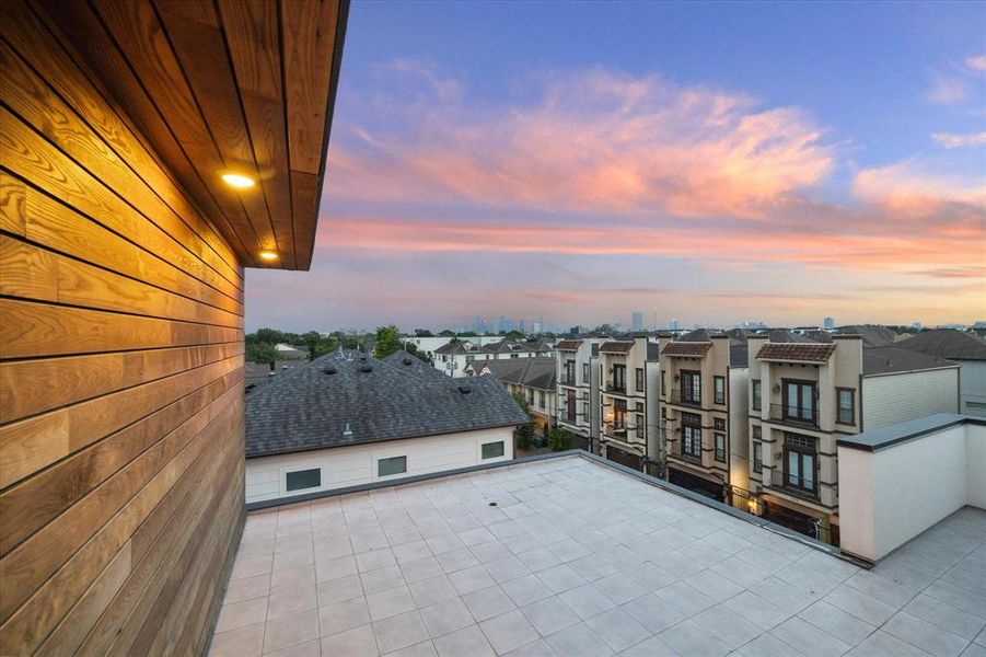 Rooftop terrace with gorgeous downtown views