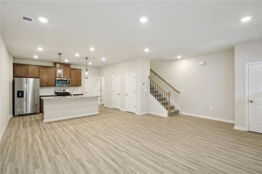 Furnished interior view inside a new home in Avalon - Vista Series, Conyers (Image 9). Furnished interior view inside a new home in Avalon - Vista Series, Conyers (Image 9).