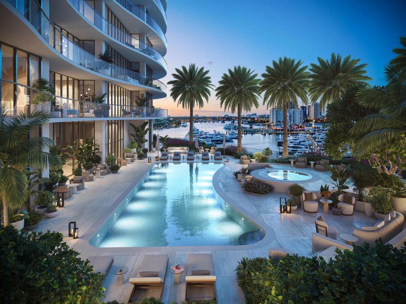 Private Residences Pool Night