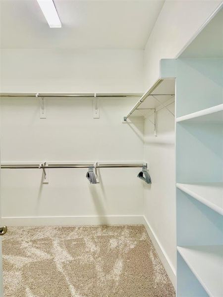 Spacious closet featuring light colored carpet Spacious closet featuring light colored carpet