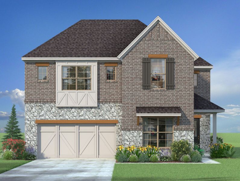 Representative exterior photo of a completed home built from the St. Lucia by Mattamy Homes in Bayside, Rowlett, TX (Image 2). Representative exterior photo of a completed home built from the St. Lucia by Mattamy Homes in Bayside, Rowlett, TX (Image 2).