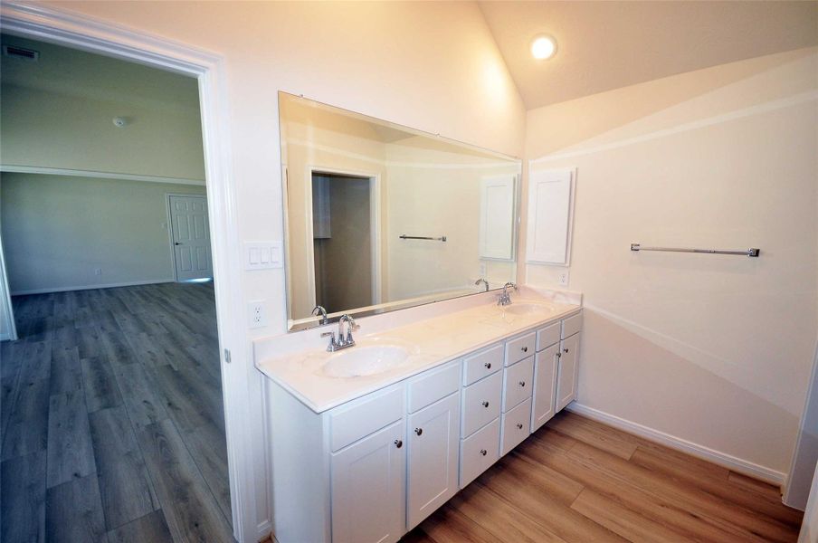 Dual vanities in the master bath. Dual vanities in the master bath.