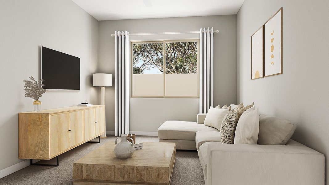 Representative furnished interior of a home built from the Spring Plan 50-2 by Tri Pointe Homes in Camerano at Abel Ranch, Goodyear (Image 7).