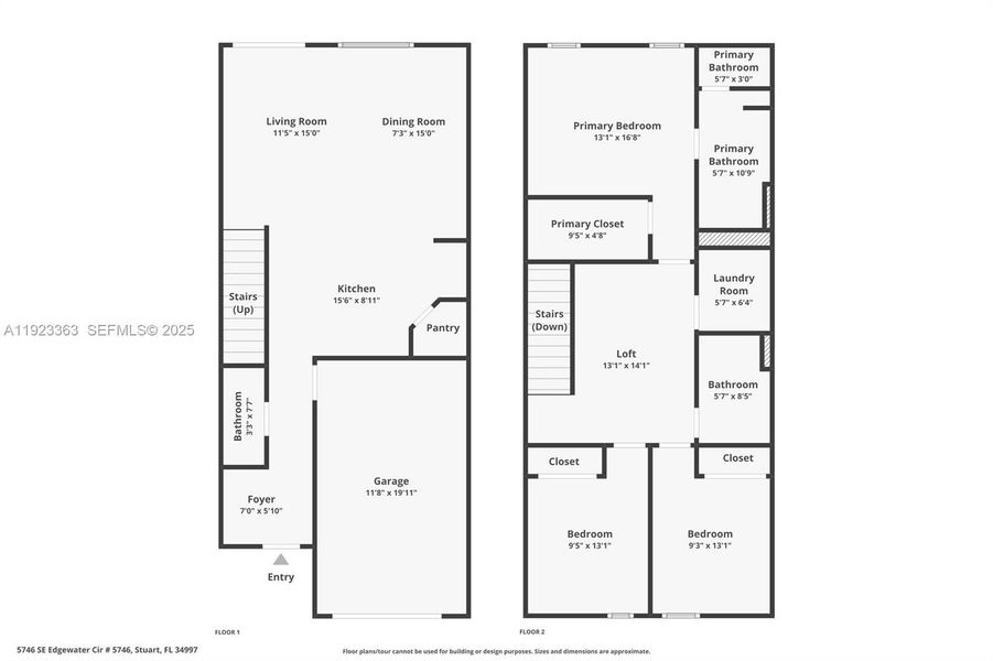 2D floor plan layout of this home in , Stuart, FL (Image 5). 2D floor plan layout of this home in , Stuart, FL (Image 5).