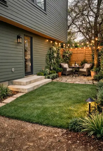 AI generated showing potential for backyard. Inquire about backyard upgrades.