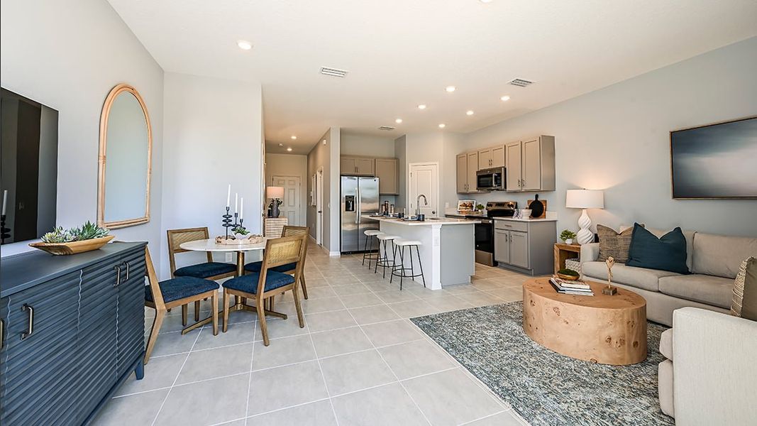 Furnished interior in a model home at Waterstone Townhomes in Groveland (Image 15).