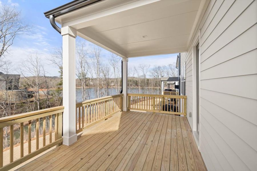 Exterior details and patio area of a home in East Harbor II at Chestatee, Dawsonville (Image 4).