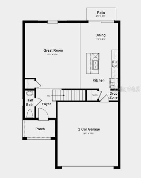 2D floor plan layout of this home in Palm Wind, Hudson, FL (Image 4).