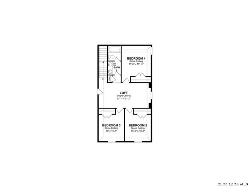 2D floor plan layout of this home in Morgan Meadows, San Antonio, TX (Image 2).
