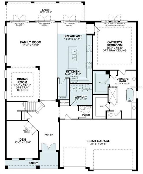 2D floor plan layout of this home in Emerson Pointe, Apopka, FL (Image 5). 2D floor plan layout of this home in Emerson Pointe, Apopka, FL (Image 5).