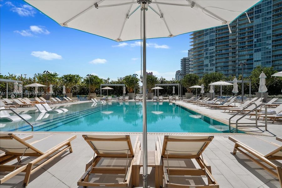 Full-Service Pool at Five Park Miami Beach with oolside drinks, dining, towel service and more! Full-Service Pool at Five Park Miami Beach with oolside drinks, dining, towel service and more!