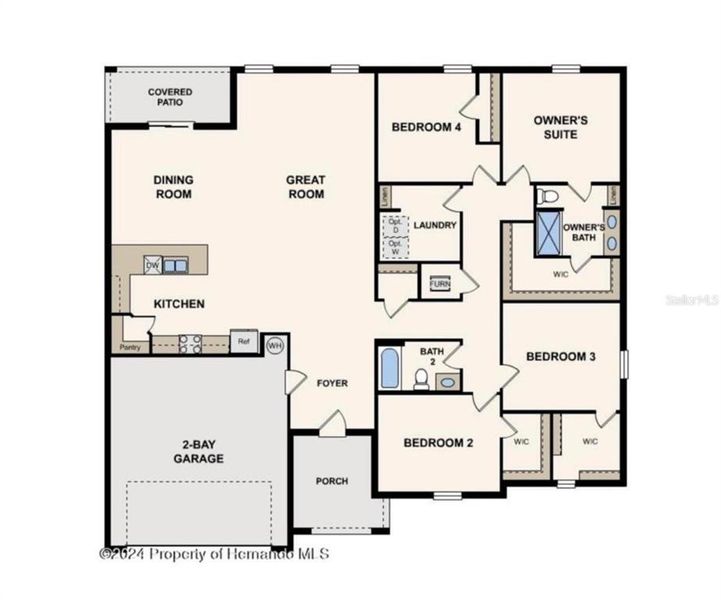 2D floor plan layout of this home in Royal Highlands, Brooksville, FL (Image 5).