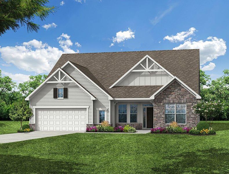 Front exterior of a new home in Carrington, Stanley, NC, highlighting curb appeal (Image 1). Front exterior of a new home in Carrington, Stanley, NC, highlighting curb appeal (Image 1).