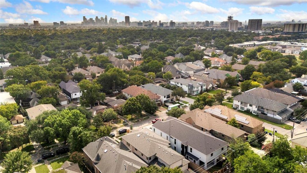 Bird's eye view of city skyline Bird's eye view of city skyline