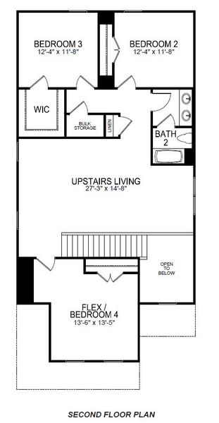 2D floor plan layout for the SIERRA by D.R. Horton in Adams Glen, Greenville, SC (Image 4). 2D floor plan layout for the SIERRA by D.R. Horton in Adams Glen, Greenville, SC (Image 4).