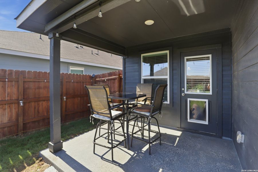 Exterior details and patio area of a home in Swenson Heights, Seguin (Image 23).