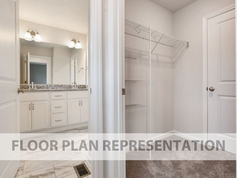 Athens 3 Bedroom Plan Primary Bath and Walk-In Closet | Ivey Homes