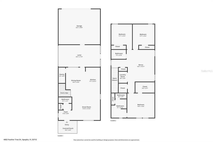 2D floor plan layout of this home in , Apopka, FL (Image 4).