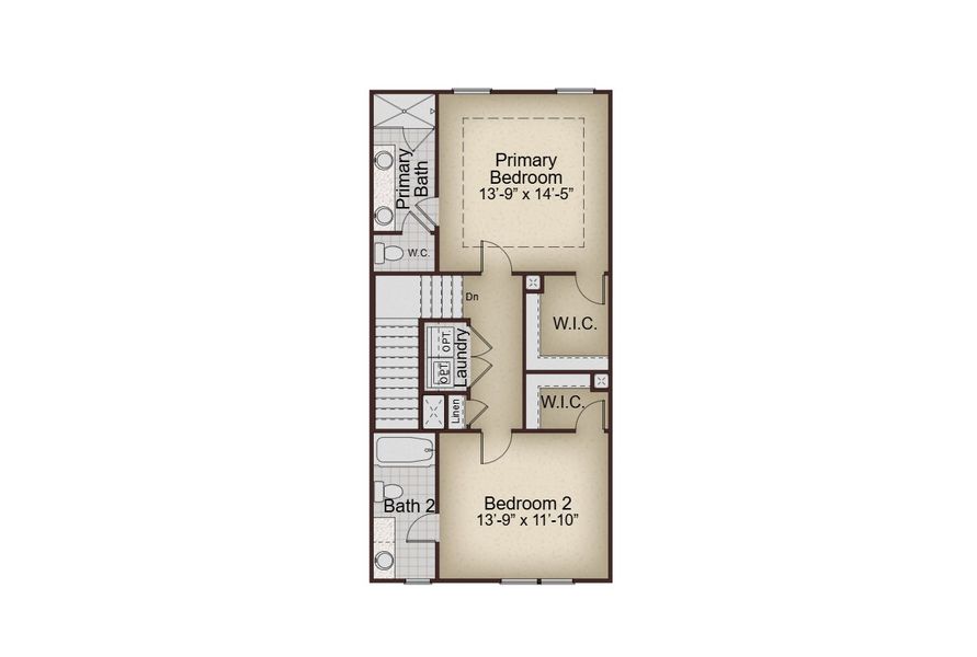 2D floor plan layout for the Marlowe by McKinley Homes in Marietta Crossing Township, Marietta, GA (Image 4).