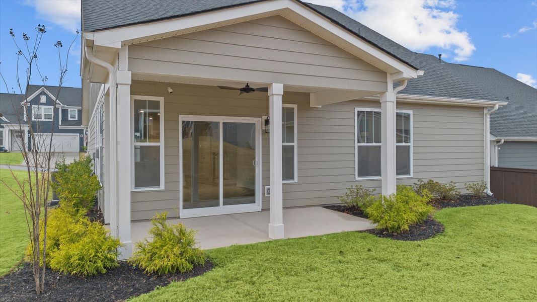 Exterior details and patio area of a home in Pleasant Falls, Moore (Image 4).