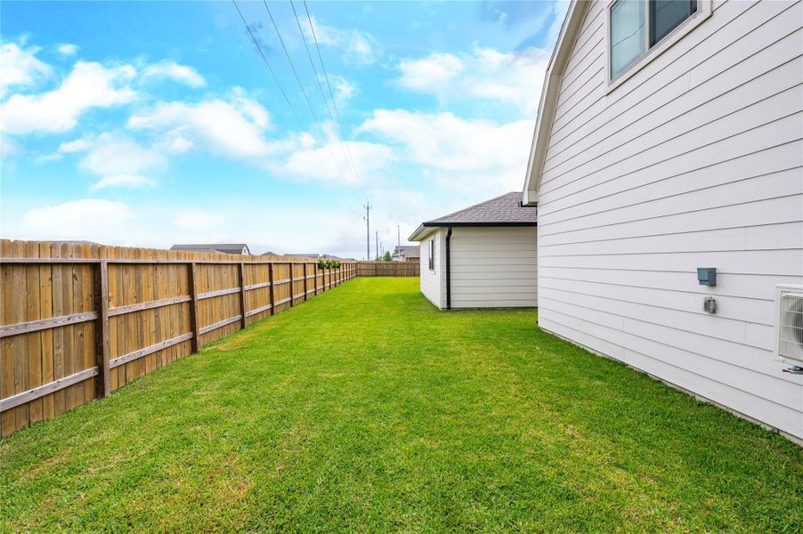 Another view of fully fenced yard Another view of fully fenced yard