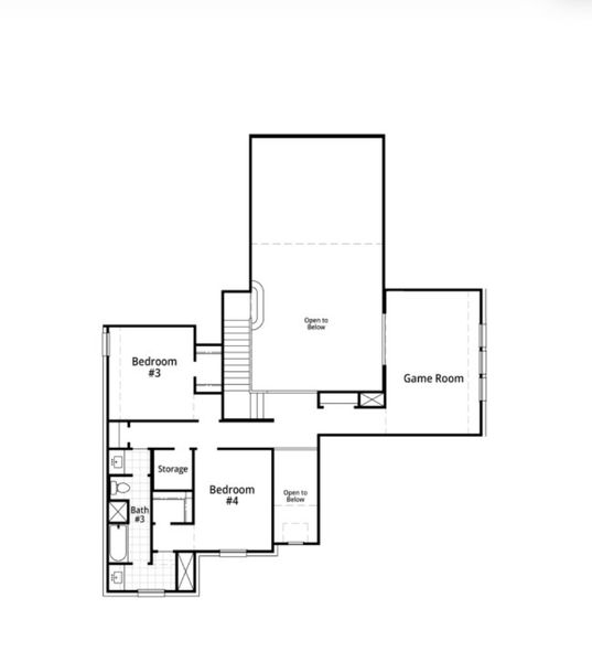 2D floor plan layout for the Millbeck Plan by Highland Homes in Mont Blanc, Schertz, TX (Image 5).