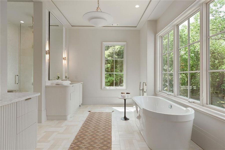 Furnished interior view inside a new home in , Atlanta (Image 18). Furnished interior view inside a new home in , Atlanta (Image 18).