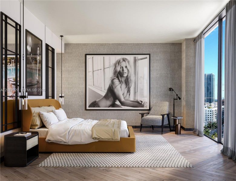 Furnished interior view inside a new home in , Miami (Image 9).