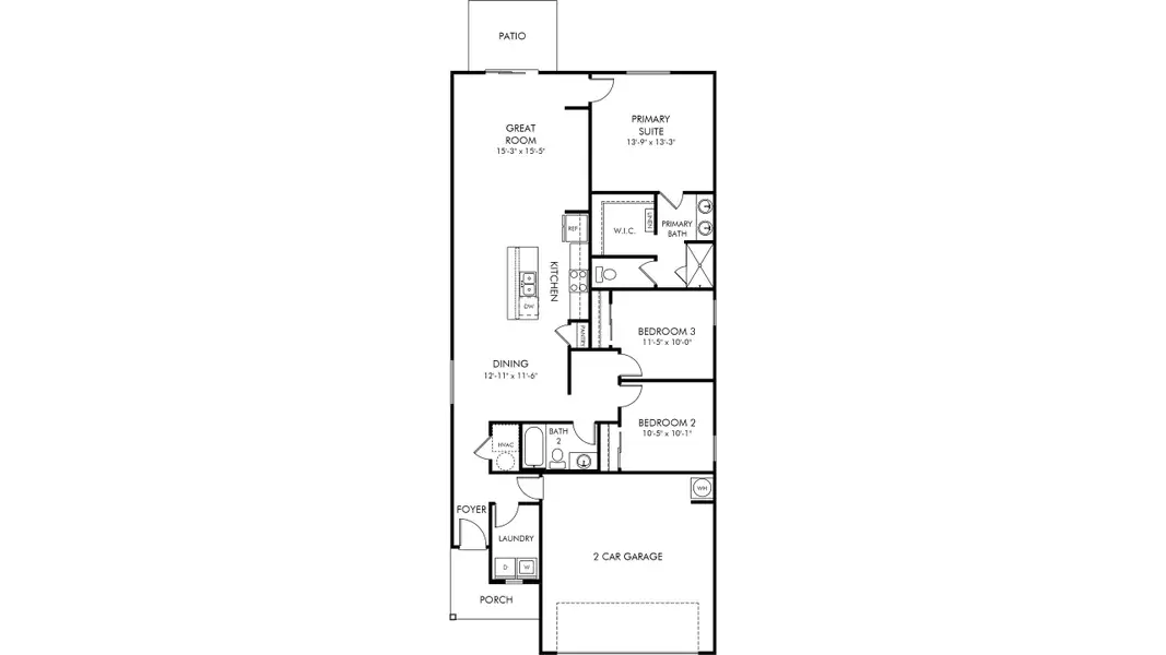 2D floor plan layout of this home in Kings Creek - Classic Series, Jacksonville, FL (Image 2). 2D floor plan layout of this home in Kings Creek - Classic Series, Jacksonville, FL (Image 2).