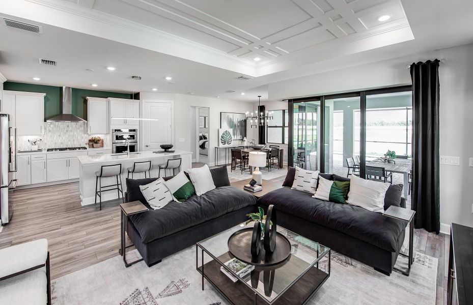 Gathering room with easy access to outdoor living Gathering room with easy access to outdoor living