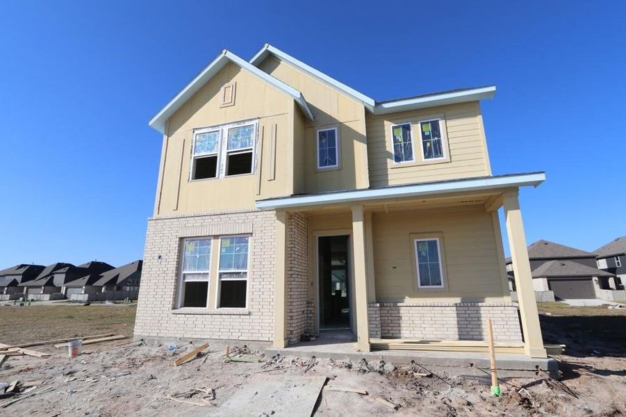 In-progress construction of a new home in Pomona 40' Homesites, Manvel, TX (Image 4).