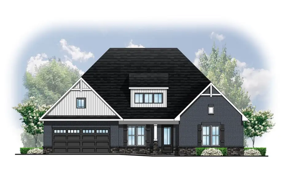 Representative rendering of the exterior for the Cumberland by Cook Bros. Homes (Image 12).