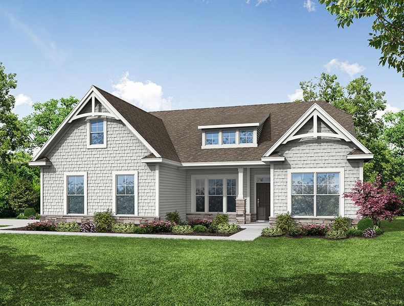 Representative exterior photo of a completed home built from the Caldwell by Eastwood Homes in Twin Creek Forsyth, Kernersville, NC (Image 5).