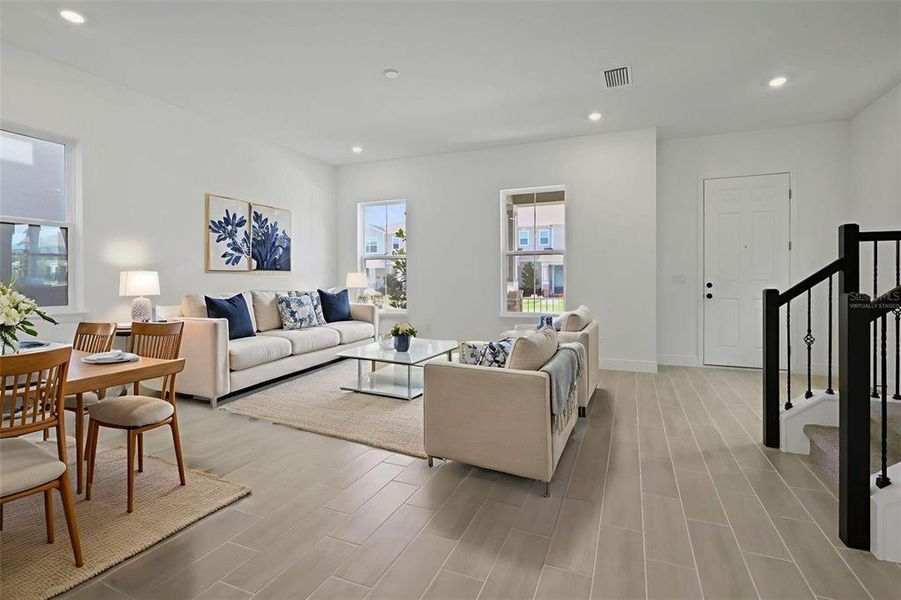 Furnished interior view inside a new home in Serenade at Ovation, Winter Garden (Image 8). Furnished interior view inside a new home in Serenade at Ovation, Winter Garden (Image 8).