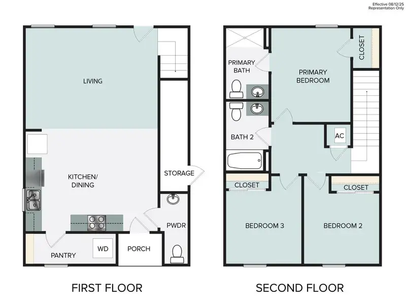 2D floor plan layout of this home in Harvest Ridge, Elgin, TX (Image 4).