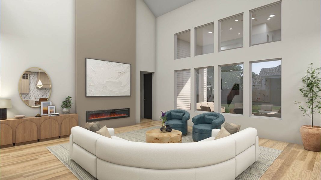 Representative furnished interior of a home built from the POSITANO by D.R. Horton in Friendswood Trails, Friendswood (Image 6).