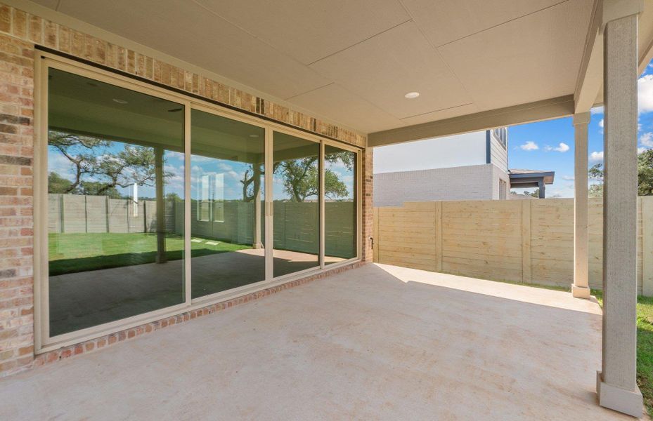 Exterior details and patio area of a home in Wolf Ranch, Georgetown (Image 4).