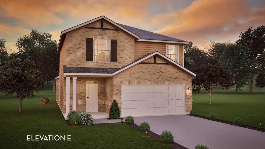 Representative exterior photo of a completed home built from the Ash by CastleRock Communities in Caney Mills, Conroe, TX (Image 2). Representative exterior photo of a completed home built from the Ash by CastleRock Communities in Caney Mills, Conroe, TX (Image 2).